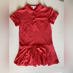 Authentic Burberry Children Coral Pleated Cotton Dress SZ 8Y